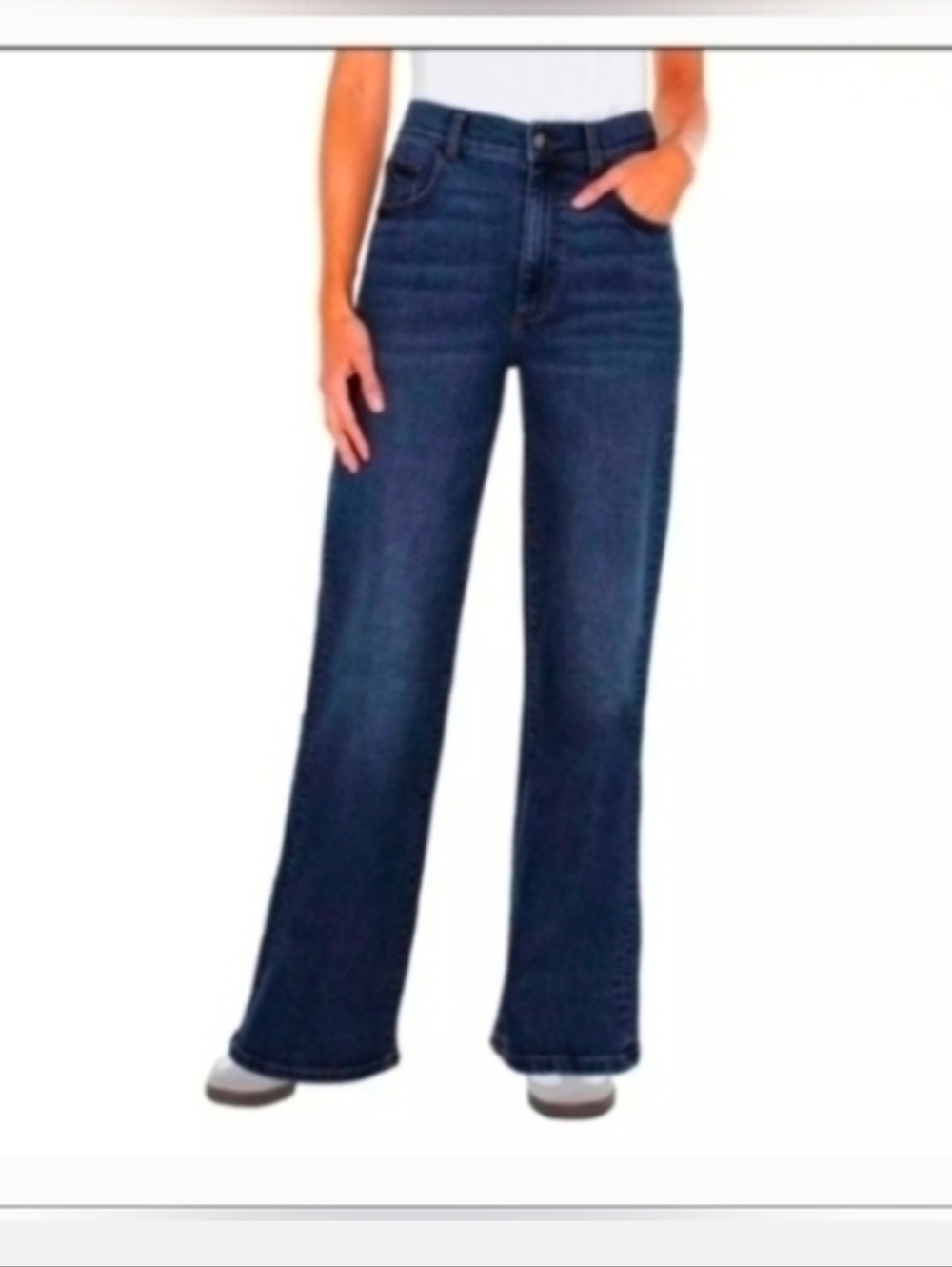 Well Worn Women's Denim Wide Leg High Rise Blue Jean Stretch
